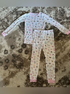 Magnetic Me White Cupcake & Dessert Print Pajama Set with Pink Trim